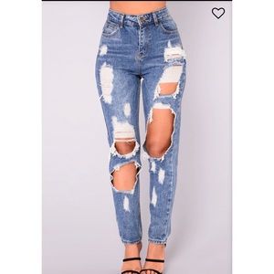 High waist boyfriend jeans
